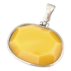 New  Magnetic Enhancer Pendant Simulated Natural Stone Silver Tone - 8Q